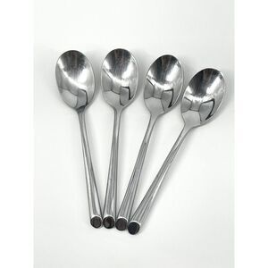 Towle Wave Stainless Steel Teaspoons Angle Tip 6.25” Glossy Set Of 4